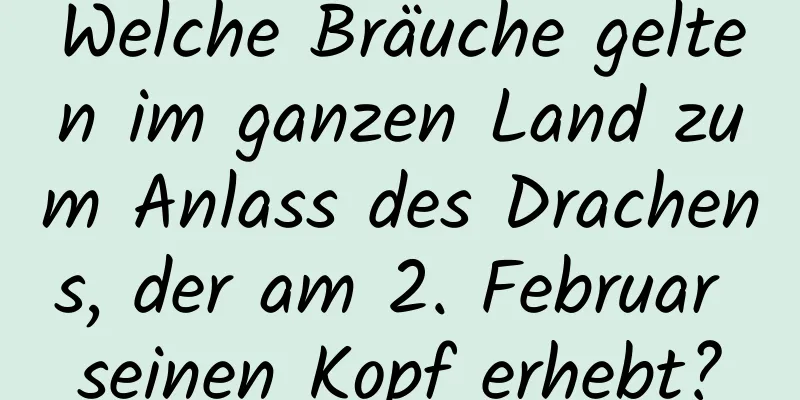 Welche Bräuche gelten im ganzen Land zum Anlass des Drachens, der am 2. Februar seinen Kopf erhebt?