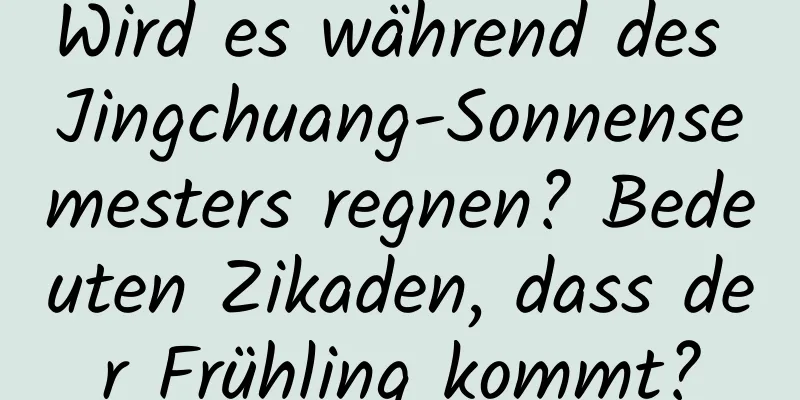 Wird es während des Jingchuang-Sonnensemesters regnen? Bedeuten Zikaden, dass der Frühling kommt?