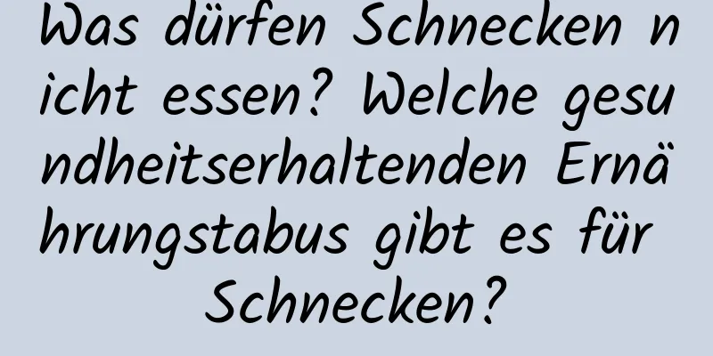 Was dürfen Schnecken nicht essen? Welche gesundheitserhaltenden Ernährungstabus gibt es für Schnecken?