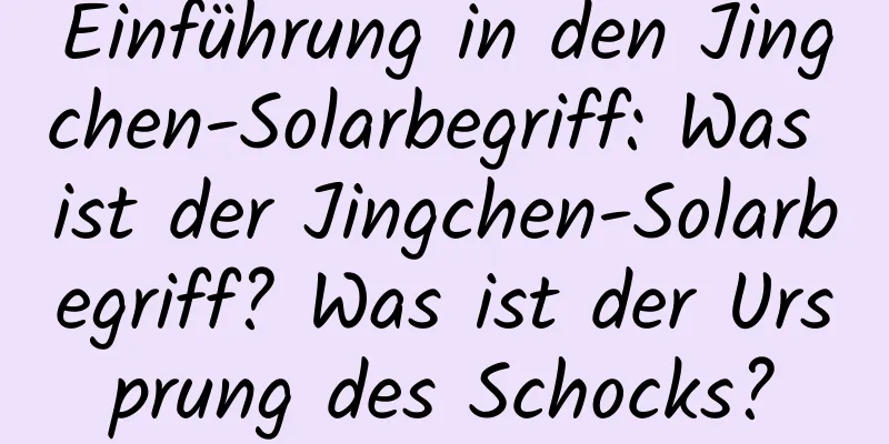 Einführung in den Jingchen-Solarbegriff: Was ist der Jingchen-Solarbegriff? Was ist der Ursprung des Schocks?