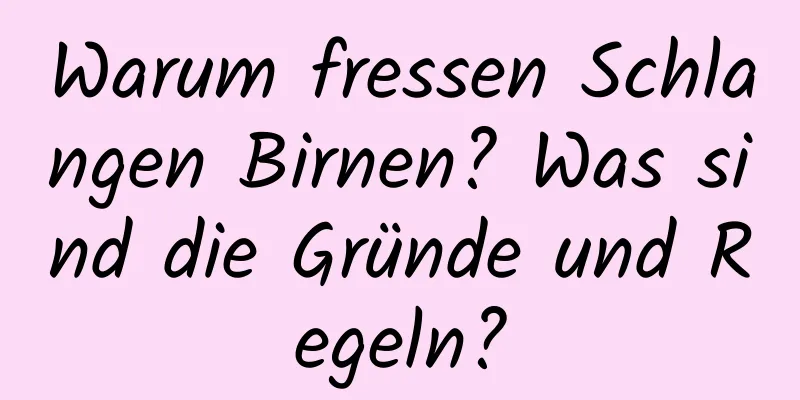 Warum fressen Schlangen Birnen? Was sind die Gründe und Regeln?