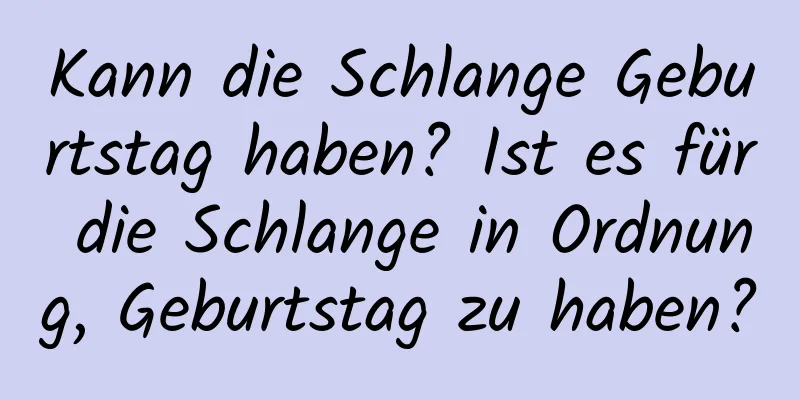 Kann die Schlange Geburtstag haben? Ist es für die Schlange in Ordnung, Geburtstag zu haben?