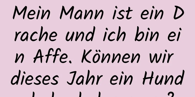 Mein Mann ist ein Drache und ich bin ein Affe. Können wir dieses Jahr ein Hundebaby bekommen?