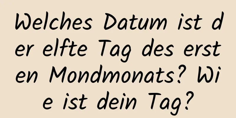 Welches Datum ist der elfte Tag des ersten Mondmonats? Wie ist dein Tag?