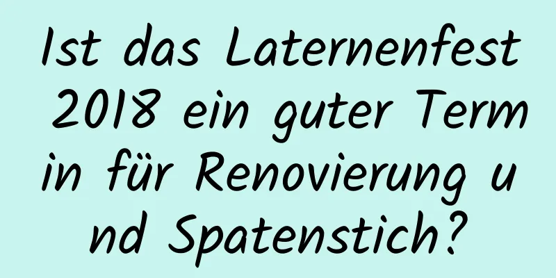 Ist das Laternenfest 2018 ein guter Termin für Renovierung und Spatenstich?