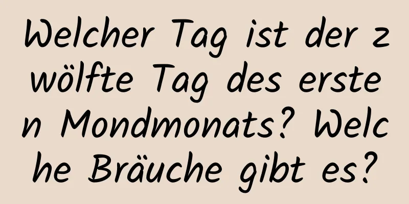 Welcher Tag ist der zwölfte Tag des ersten Mondmonats? Welche Bräuche gibt es?