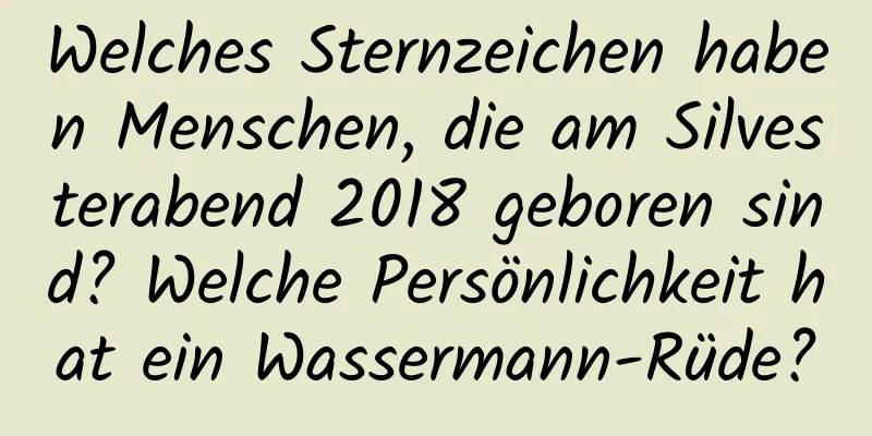 Welches Sternzeichen haben Menschen, die am Silvesterabend 2018 geboren sind? Welche Persönlichkeit hat ein Wassermann-Rüde?