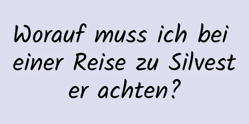 Worauf muss ich bei einer Reise zu Silvester achten?