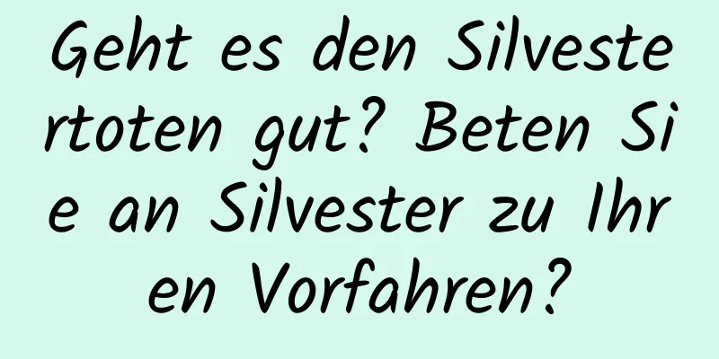 Geht es den Silvestertoten gut? Beten Sie an Silvester zu Ihren Vorfahren?