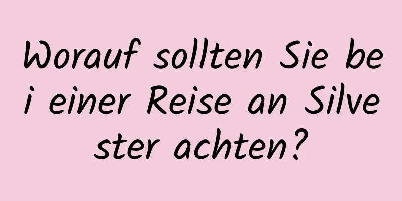 Worauf sollten Sie bei einer Reise an Silvester achten?