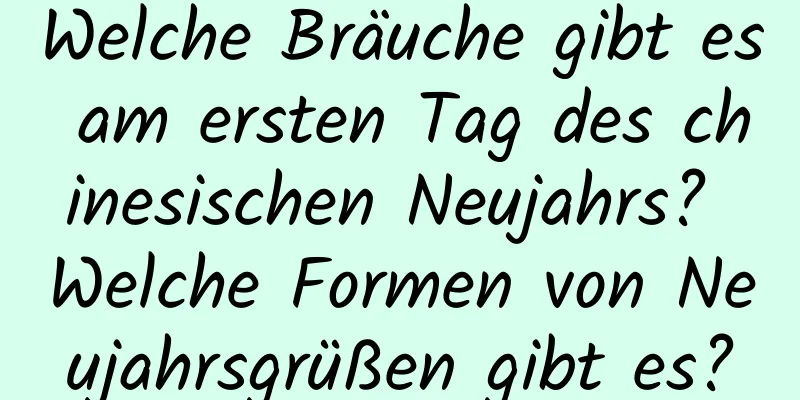 Welche Bräuche gibt es am ersten Tag des chinesischen Neujahrs? Welche Formen von Neujahrsgrüßen gibt es?