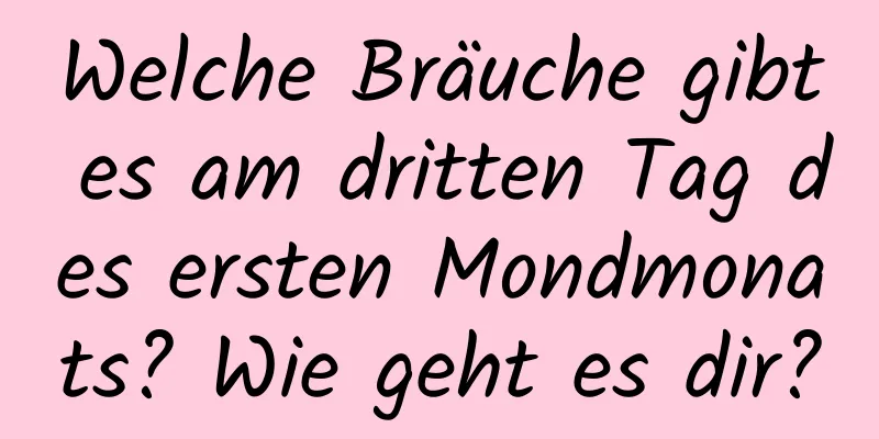 Welche Bräuche gibt es am dritten Tag des ersten Mondmonats? Wie geht es dir?