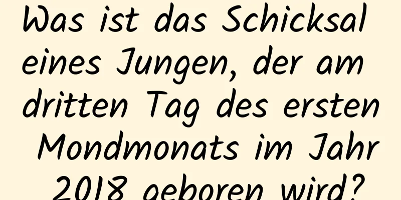 Was ist das Schicksal eines Jungen, der am dritten Tag des ersten Mondmonats im Jahr 2018 geboren wird?