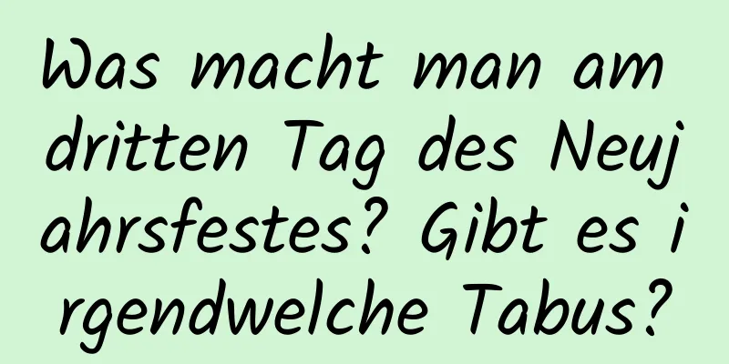 Was macht man am dritten Tag des Neujahrsfestes? Gibt es irgendwelche Tabus?