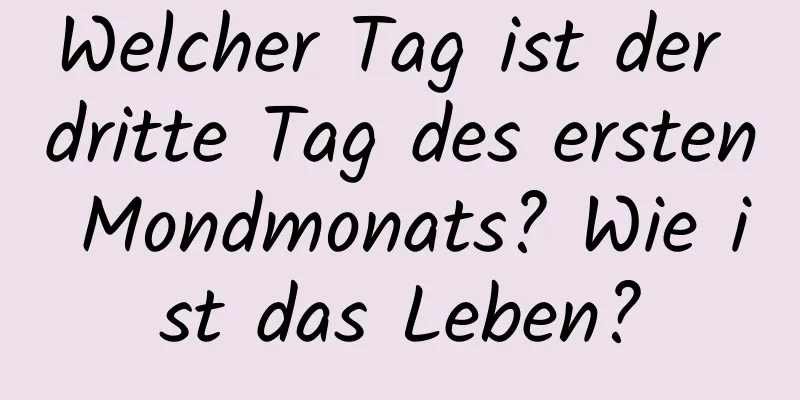 Welcher Tag ist der dritte Tag des ersten Mondmonats? Wie ist das Leben?