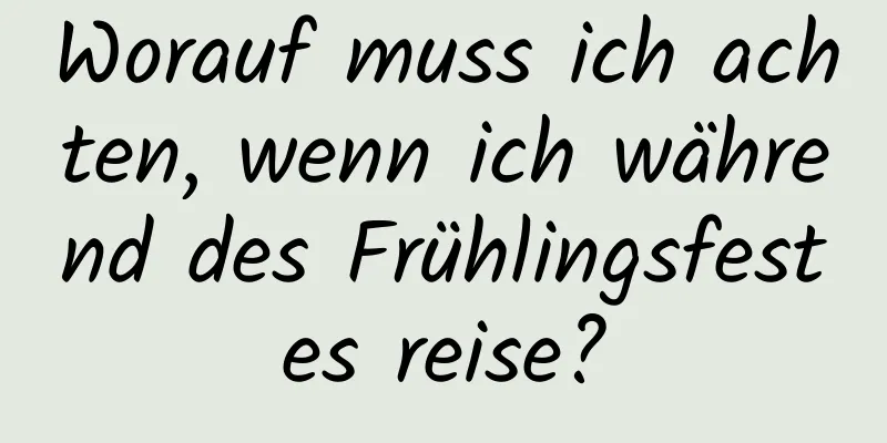 Worauf muss ich achten, wenn ich während des Frühlingsfestes reise?