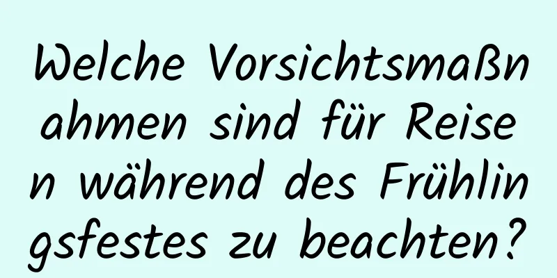 Welche Vorsichtsmaßnahmen sind für Reisen während des Frühlingsfestes zu beachten?