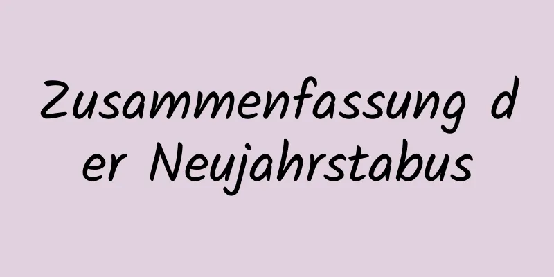 Zusammenfassung der Neujahrstabus