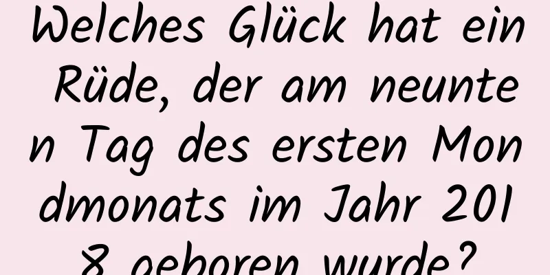 Welches Glück hat ein Rüde, der am neunten Tag des ersten Mondmonats im Jahr 2018 geboren wurde?