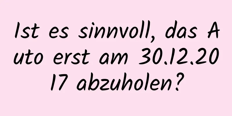 Ist es sinnvoll, das Auto erst am 30.12.2017 abzuholen?