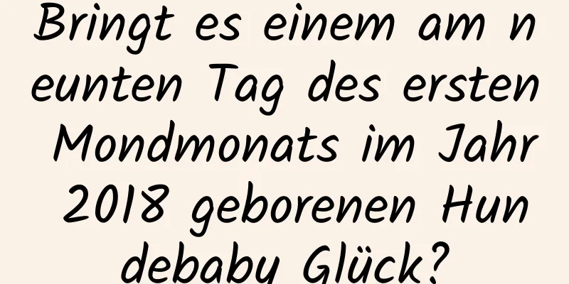 Bringt es einem am neunten Tag des ersten Mondmonats im Jahr 2018 geborenen Hundebaby Glück?