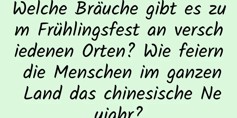 Welche Bräuche gibt es zum Frühlingsfest an verschiedenen Orten? Wie feiern die Menschen im ganzen Land das chinesische Neujahr?