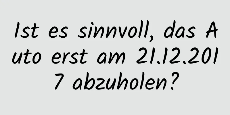 Ist es sinnvoll, das Auto erst am 21.12.2017 abzuholen?