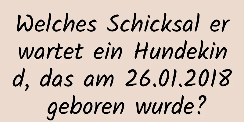 Welches Schicksal erwartet ein Hundekind, das am 26.01.2018 geboren wurde?