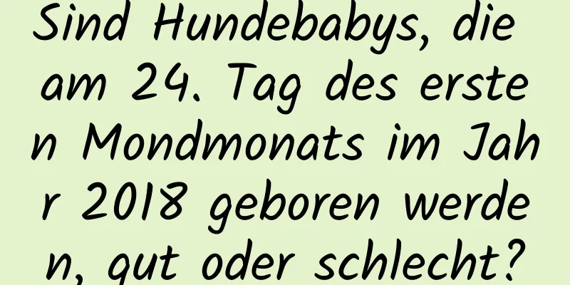 Sind Hundebabys, die am 24. Tag des ersten Mondmonats im Jahr 2018 geboren werden, gut oder schlecht?