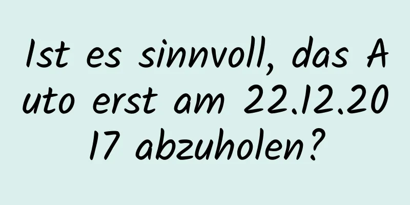 Ist es sinnvoll, das Auto erst am 22.12.2017 abzuholen?