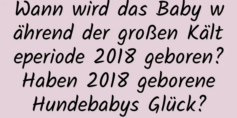 Wann wird das Baby während der großen Kälteperiode 2018 geboren? Haben 2018 geborene Hundebabys Glück?