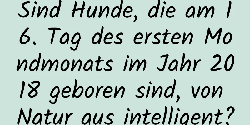 Sind Hunde, die am 16. Tag des ersten Mondmonats im Jahr 2018 geboren sind, von Natur aus intelligent?