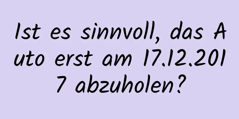 Ist es sinnvoll, das Auto erst am 17.12.2017 abzuholen?