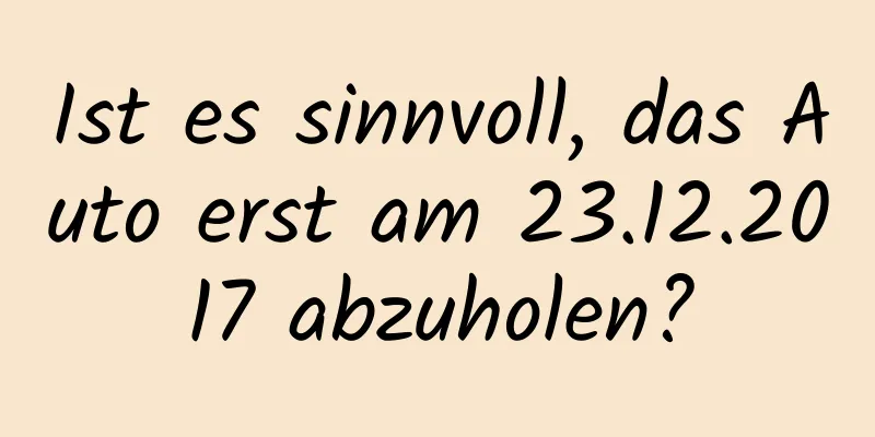 Ist es sinnvoll, das Auto erst am 23.12.2017 abzuholen?