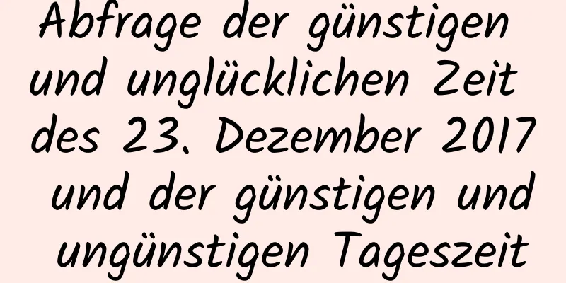 Abfrage der günstigen und unglücklichen Zeit des 23. Dezember 2017 und der günstigen und ungünstigen Tageszeit