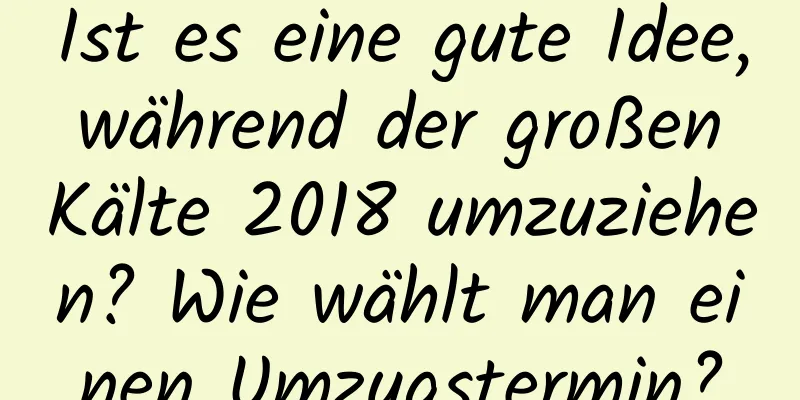 Ist es eine gute Idee, während der großen Kälte 2018 umzuziehen? Wie wählt man einen Umzugstermin?