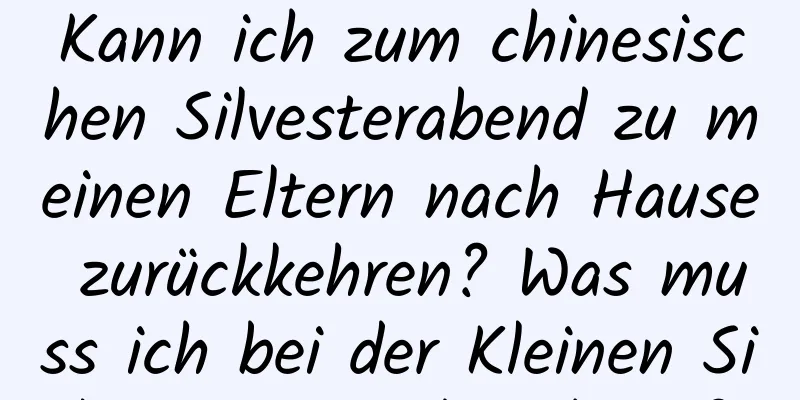 Kann ich zum chinesischen Silvesterabend zu meinen Eltern nach Hause zurückkehren? Was muss ich bei der Kleinen Silvesterparty beachten?