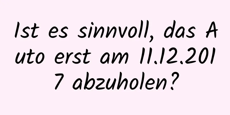 Ist es sinnvoll, das Auto erst am 11.12.2017 abzuholen?