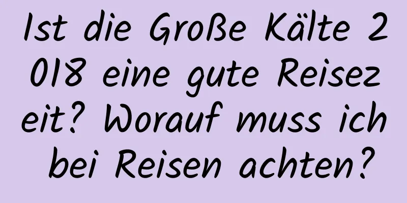 Ist die Große Kälte 2018 eine gute Reisezeit? Worauf muss ich bei Reisen achten?