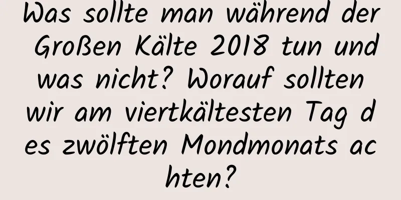 Was sollte man während der Großen Kälte 2018 tun und was nicht? Worauf sollten wir am viertkältesten Tag des zwölften Mondmonats achten?