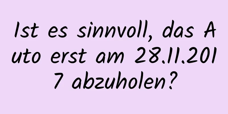 Ist es sinnvoll, das Auto erst am 28.11.2017 abzuholen?