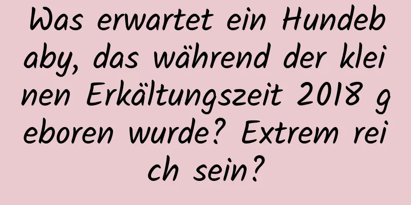 Was erwartet ein Hundebaby, das während der kleinen Erkältungszeit 2018 geboren wurde? Extrem reich sein?