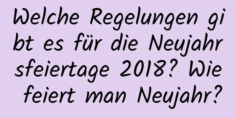 Welche Regelungen gibt es für die Neujahrsfeiertage 2018? Wie feiert man Neujahr?