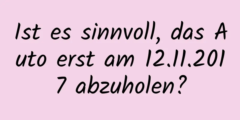 Ist es sinnvoll, das Auto erst am 12.11.2017 abzuholen?