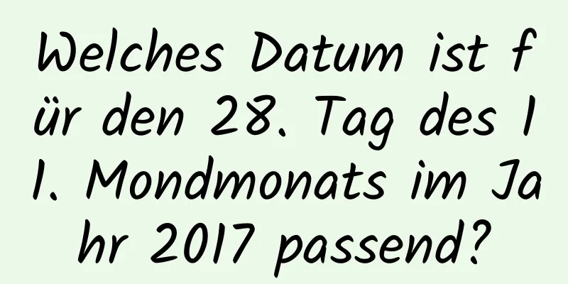 Welches Datum ist für den 28. Tag des 11. Mondmonats im Jahr 2017 passend?