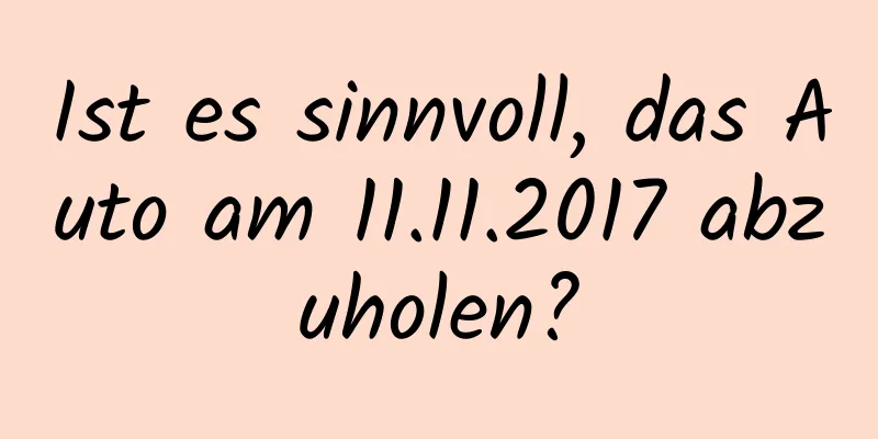 Ist es sinnvoll, das Auto am 11.11.2017 abzuholen?