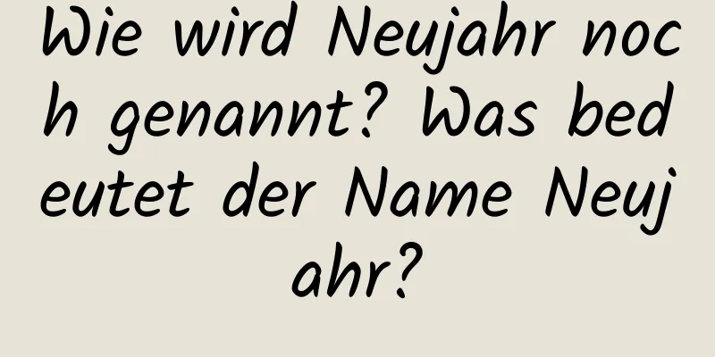 Wie wird Neujahr noch genannt? Was bedeutet der Name Neujahr?