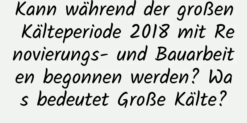 Kann während der großen Kälteperiode 2018 mit Renovierungs- und Bauarbeiten begonnen werden? Was bedeutet Große Kälte?