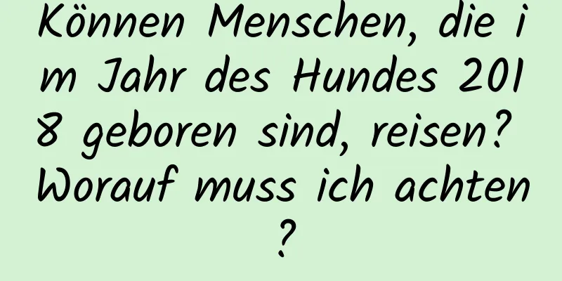 Können Menschen, die im Jahr des Hundes 2018 geboren sind, reisen? Worauf muss ich achten?