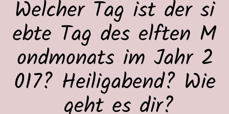 Welcher Tag ist der siebte Tag des elften Mondmonats im Jahr 2017? Heiligabend? Wie geht es dir?